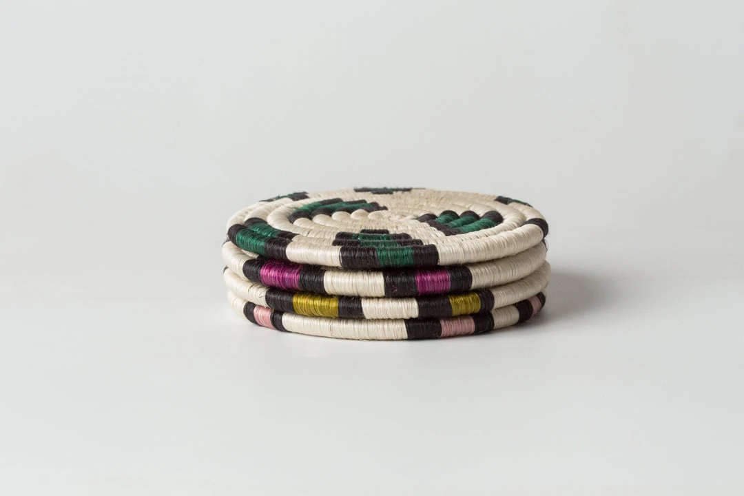 KAZI Animal Print Neon Coaster Set Home Goods 4 KAZI Animal Print Neon Coaster Set Home Goods