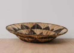 KAZI Home Goods Banana Bark And Raffia Jumbo Wall Bowl