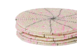 KAZI Beaded Soft Pink + Pearl Coasters