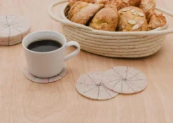 KAZI Beaded Soft Pink + Pearl Coasters