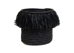 KAZI Black Fringed Large Catch All Home Goods