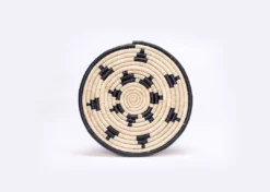 KAZI Home Goods Black + Natural Raffia Cake Stand 10 KAZI Home Goods Black + Natural Raffia Cake Stand