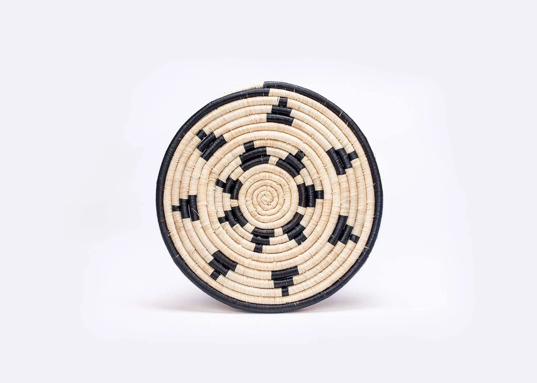 KAZI Home Goods Black + Natural Raffia Cake Stand 6 KAZI Home Goods Black + Natural Raffia Cake Stand