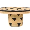 KAZI Home Goods Black + Natural Raffia Cake Stand