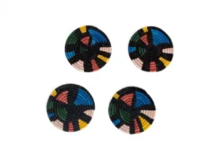 KAZI Black + Neon Mosaic Coasters Home Goods