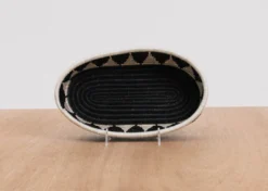 KAZI Home Goods Black + White Tofali Oval Basket