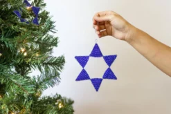 KAZI Medium Blue Beaded Star Ornament