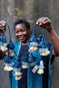 KAZI Blue Ombre Tasseled Garland Home Goods