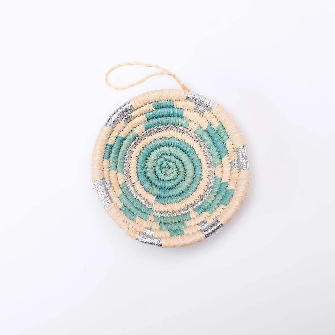 KAZI Blue + Silver Metallic Basket Ornament 3 KAZI Blue + Silver Metallic Basket Ornament