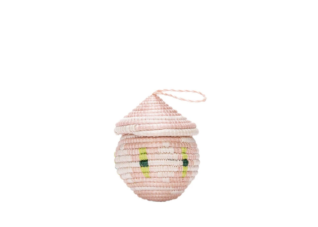 KAZI Blush Egg Shaped Box Ornament 3 KAZI Blush Egg Shaped Box Ornament