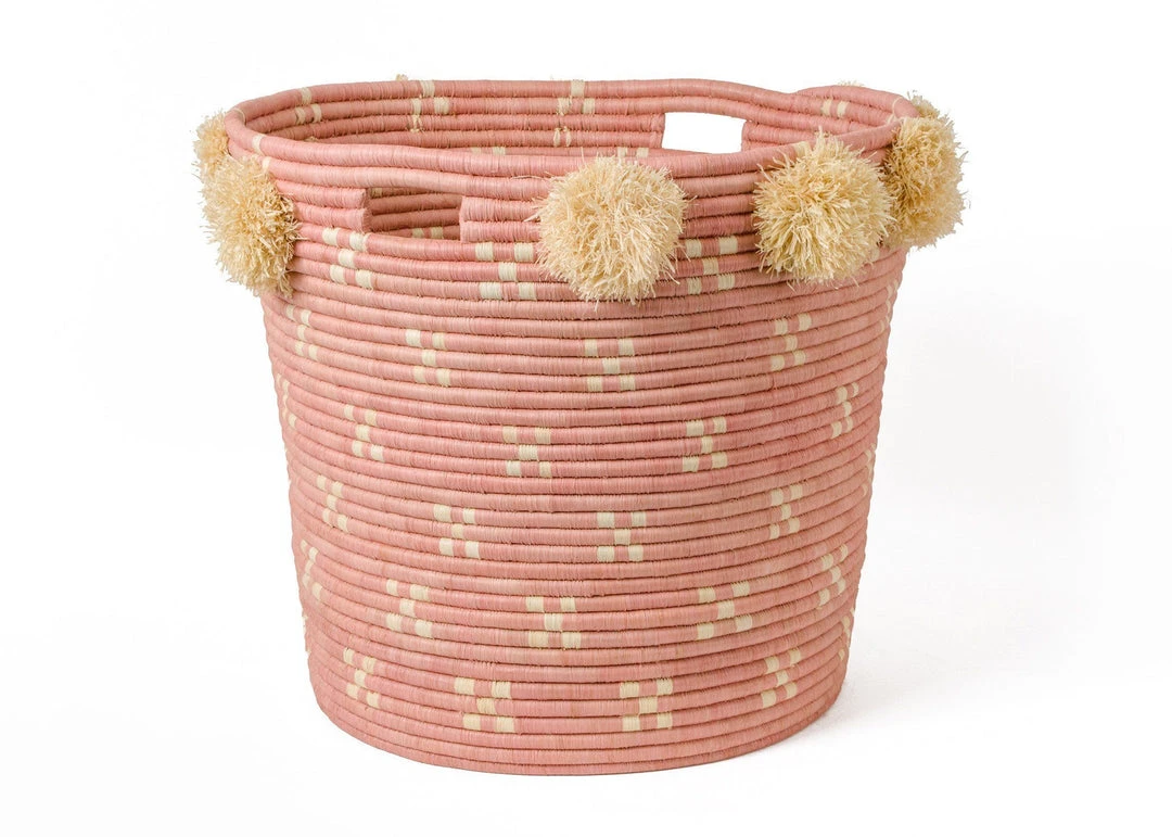 KAZI Blush Polkadot Pom Pom Hamper 3 KAZI Blush Polkadot Pom Pom Hamper