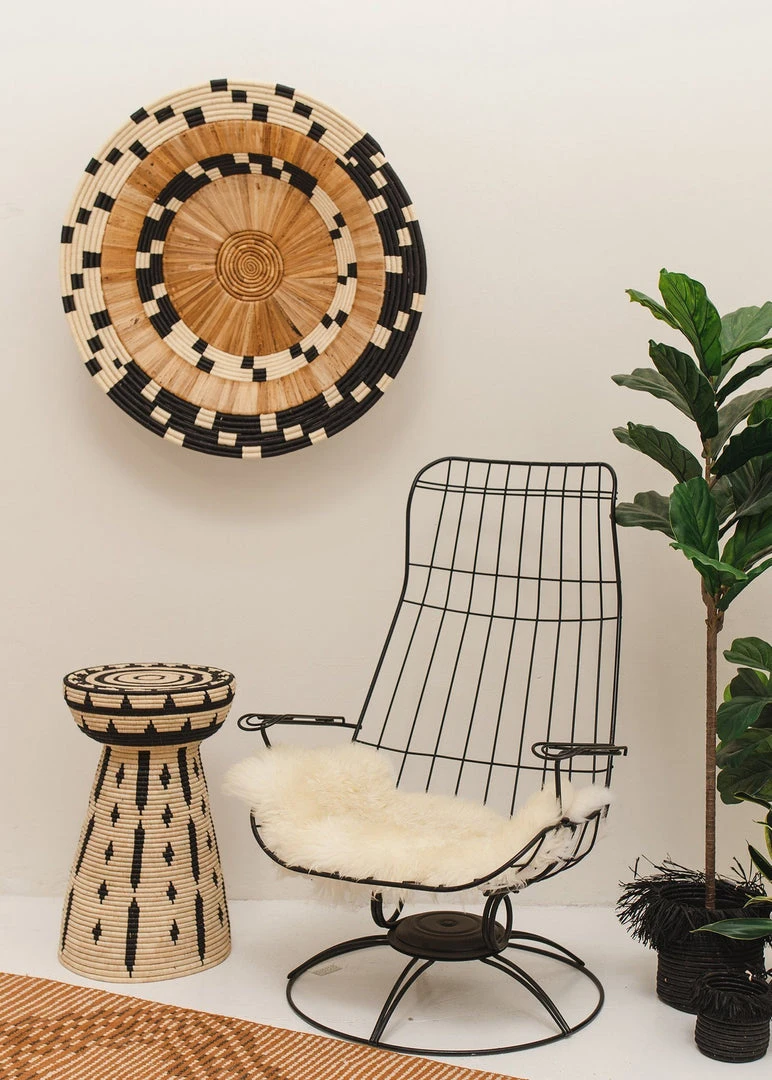 KAZI Home Goods Checkered Banana Bark Jumbo Bowl 4 KAZI Home Goods Checkered Banana Bark Jumbo Bowl