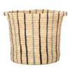 KAZI Cool Striped Raffia Floor Storage Basket