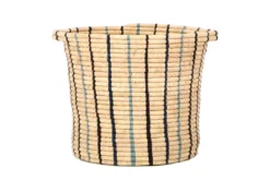 KAZI Cool Striped Raffia Floor Storage Basket