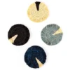 KAZI Home Goods Dash Of Blues Fringed Coasters