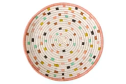 KAZI Dotted Peach Circular Tray Home Goods