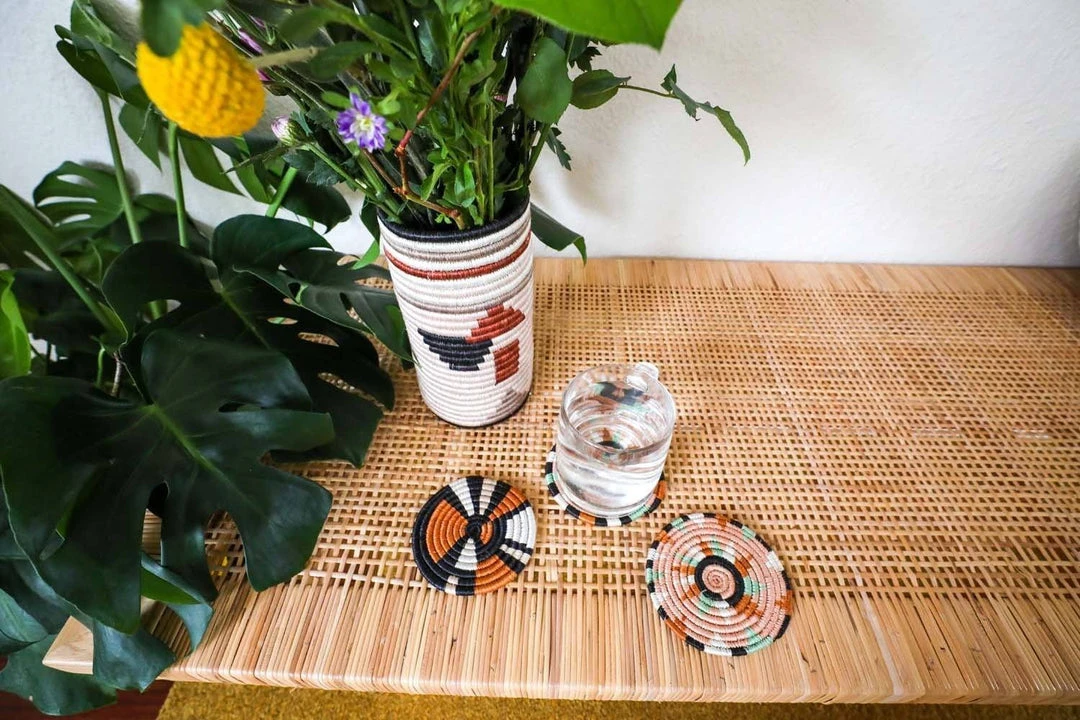 KAZI Dusty Peach Nyota Coasters Home Goods 5 KAZI Dusty Peach Nyota Coasters Home Goods