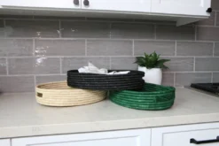 KAZI Evergreen Raffia Oval Tray Home Goods