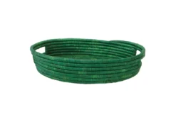 KAZI Evergreen Raffia Oval Tray Home Goods