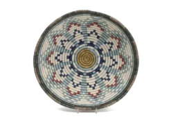 KAZI Home Goods Extra Large Metallic + Silver Blue Akagera Basket