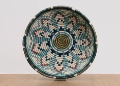 KAZI Home Goods Extra Large Metallic + Silver Blue Akagera Basket