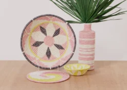 KAZI Home Goods Extra Large Pale Blush + Sun Kwizera Wall Bowl