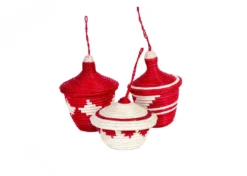 KAZI Fair Trade Fiery Red Ikonji Ornament Set 6 KAZI Fair Trade Fiery Red Ikonji Ornament Set