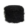 KAZI Fringed Black Stool Furniture