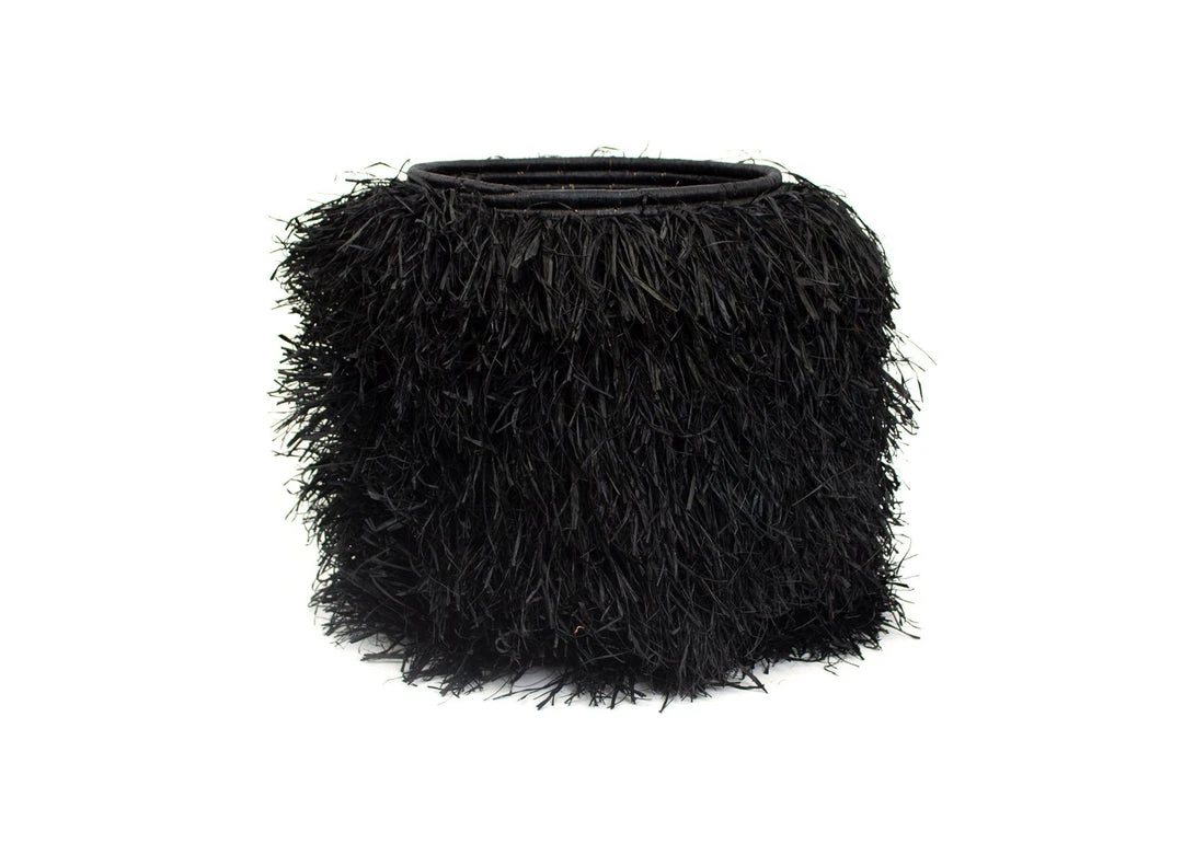 KAZI Fringed Black Stool Furniture 3 KAZI Fringed Black Stool Furniture