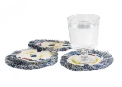 KAZI Fringed Blue Night Festival Geo Coaster Set