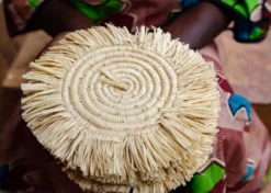 KAZI Office Accessories Fringed Natural Drink Oversized Coaster Set