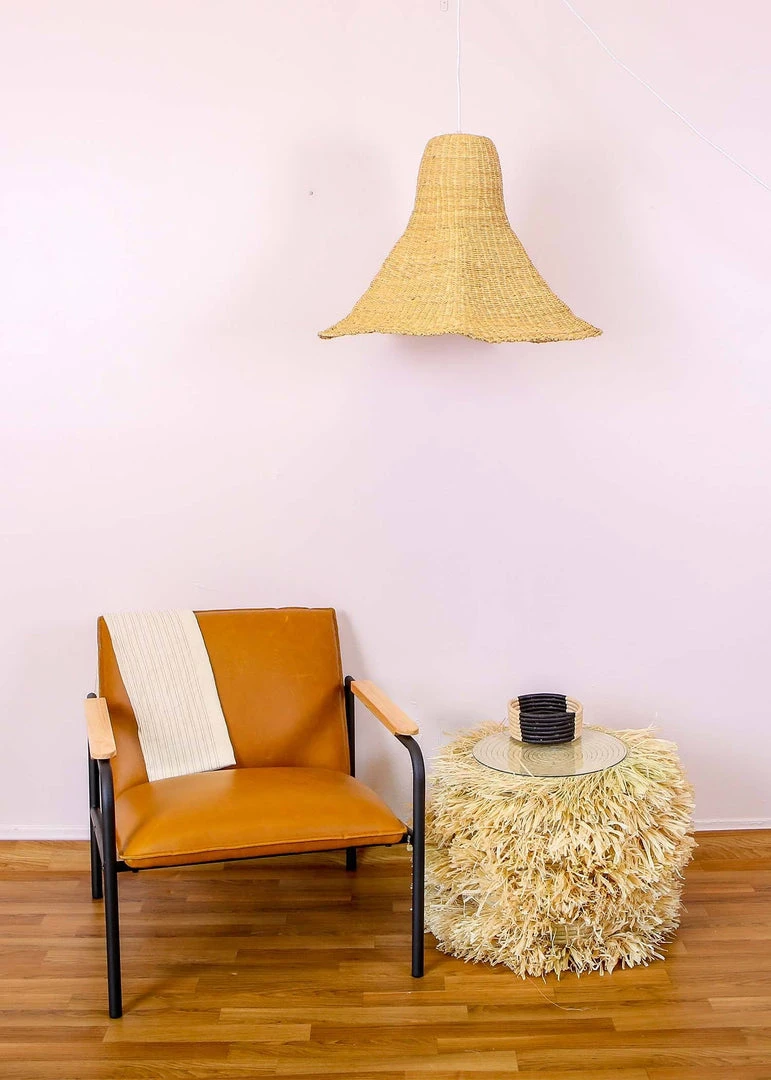 KAZI Home Goods Fringed Natural Stool With Frame 4 KAZI Home Goods Fringed Natural Stool With Frame