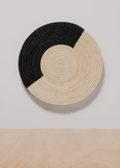 KAZI Geo Black + Natural Raffia Wall Plate Best Sellers
