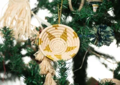 KAZI Fair Trade Gold Metallic Basket Ornament