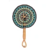 KAZI Gray Green Round Hand Fan