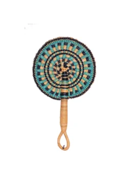 KAZI Gray Green Round Hand Fan