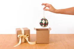 KAZI Fair Trade Green + Red Bulb Ornament