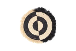 KAZI Half Bullseye Fringed Black Wall Disc Home Goods