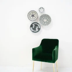 KAZI Large Metallic Silver Gray Intore Wall Bowl