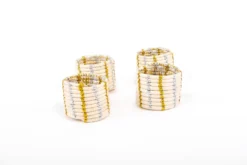 KAZI Metallic Gold + Silver Napkin Ring Set