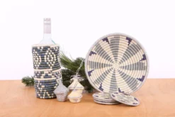 KAZI Metallic Gray Hope Oversized Coaster Set