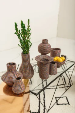 KAZI Home Goods Metallic Prism Short Tapered Vase