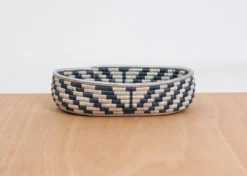 KAZI Metallic Silver Oval Basket