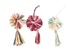KAZI Fair Trade Mist Pom Pom + Tassel Ornament