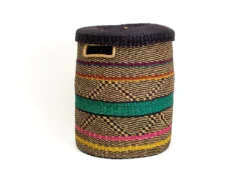 KAZI Multicolor Patterned Hamper Basket