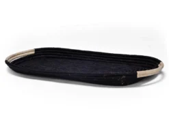 KAZI Home Goods Natural Handle + Black Raffia Rectangular Tray 5 KAZI Home Goods Natural Handle + Black Raffia Rectangular Tray
