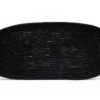 KAZI Home Goods Natural Handle + Black Raffia Rectangular Tray