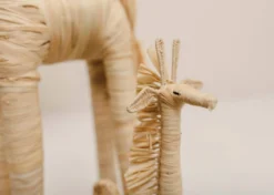 KAZI Fair Trade Natural Raffia Giraffe Ornament