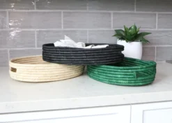 KAZI Natural Raffia Oval Tray Home Goods