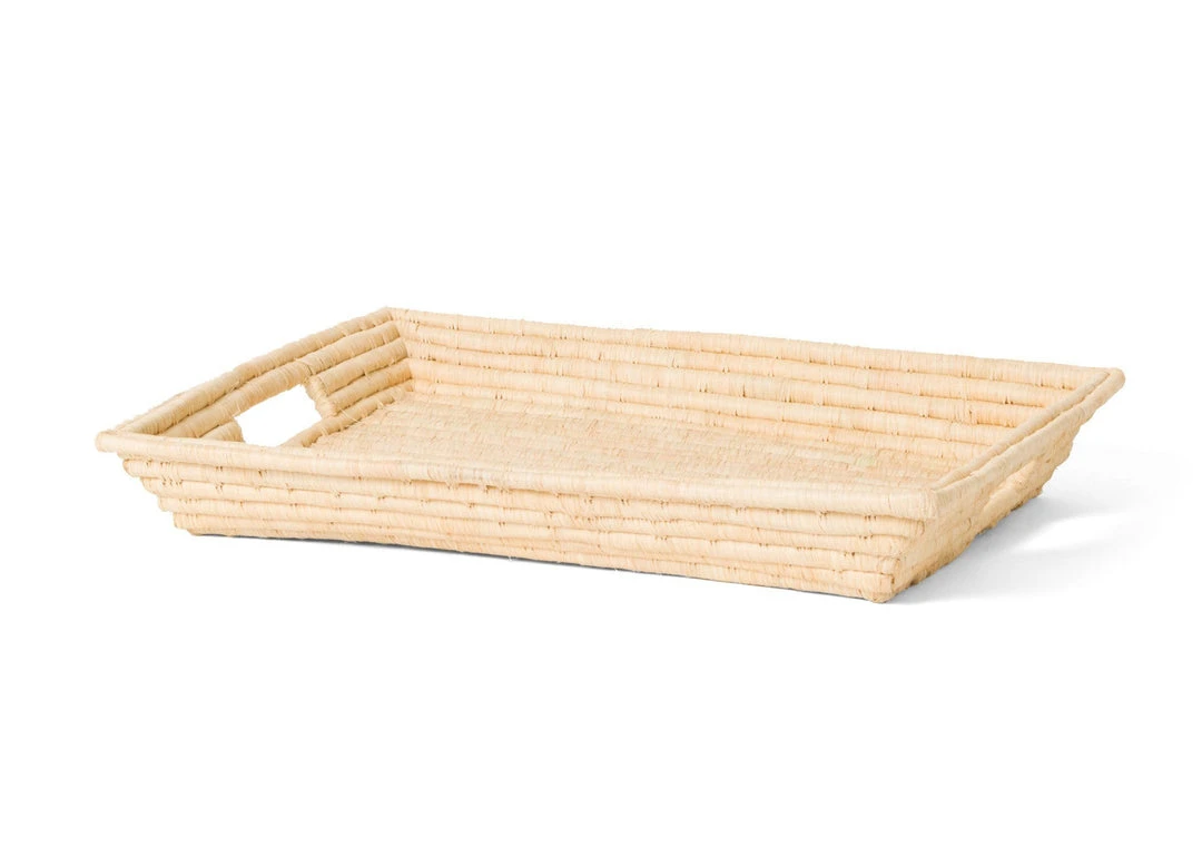 KAZI Natural Rectangular Raffia Tray Home Goods 3 KAZI Natural Rectangular Raffia Tray Home Goods
